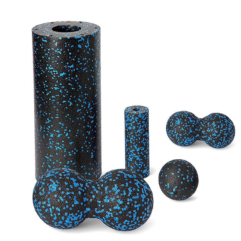 Premium EPP Fascia Massage Foam Rollers & Fitness Balls Set for Deep Tissue, Trigger Point Relief, Muscle Recovery, Yoga Column, and Core Strengthening, High-Density Lacrosse Balls for Back, Neck & Leg Soreness