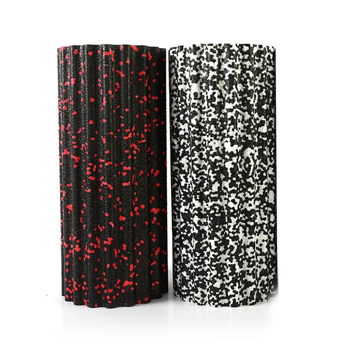 Premium EPP Foam Roller for Muscle Relaxation, Yoga Column, High Hardness, Hollow Shaft, Lean Leg Fitness, Plum Shaped Design, Smooth Surface, Black & Red, 30x15x15cm