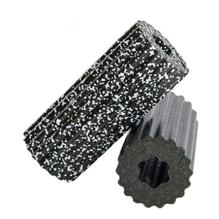 Premium EPP Foam Roller for Muscle Relaxation, Yoga Column, High Hardness, Hollow Shaft, Lean Leg Fitness, Plum Shaped Design, Smooth Surface, Black & Red, 30x15x15cm