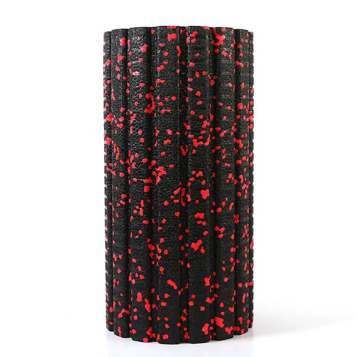Premium EPP Foam Roller for Muscle Relaxation, Yoga Column, High Hardness, Hollow Shaft, Lean Leg Fitness, Plum Shaped Design, Smooth Surface, Black & Red, 30x15x15cm