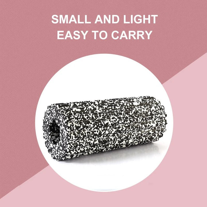 Premium EPP Foam Roller for Muscle Relaxation, Yoga Column, High Hardness, Hollow Shaft, Lean Leg Fitness, Plum Shaped Design, Smooth Surface, Black & Red, 30x15x15cm