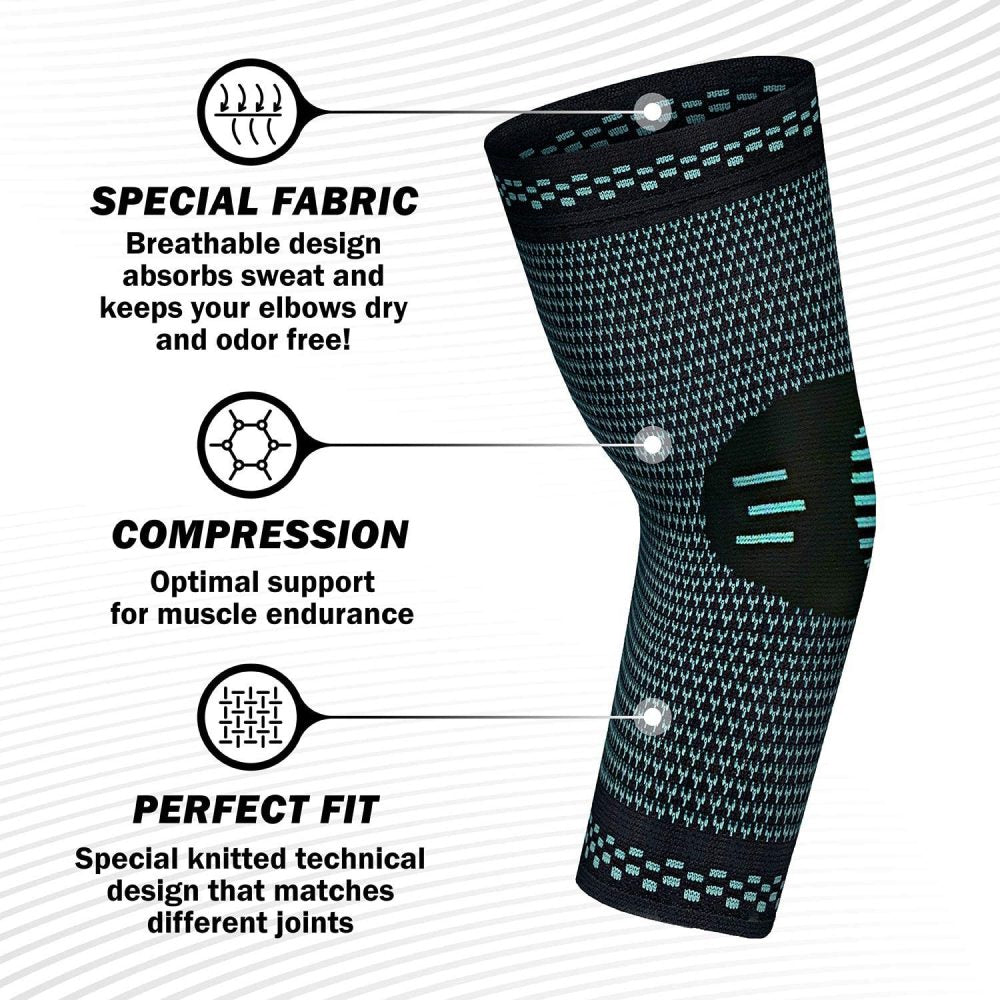 Premium Elastic Elbow Brace for Sports, Compression Arm Sleeve, Breathable Elbow Pads for Safety and Support, Adjustable Sports Protection for Arm Injuries – 1PC