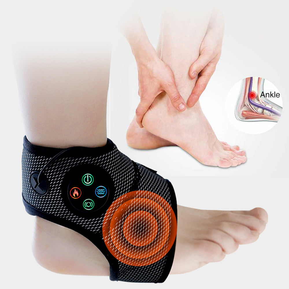 Premium Electric Ankle Massager for Pain Relief - Air Compression Foot Massager with Adjustable Intensity, USB Rechargeable, Lightweight Ankle Brace for Relaxation and Health Care