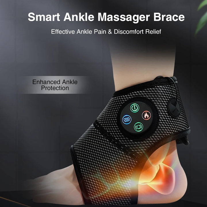 Premium Electric Ankle Massager for Pain Relief - Air Compression Foot Massager with Adjustable Intensity, USB Rechargeable, Lightweight Ankle Brace for Relaxation and Health Care
