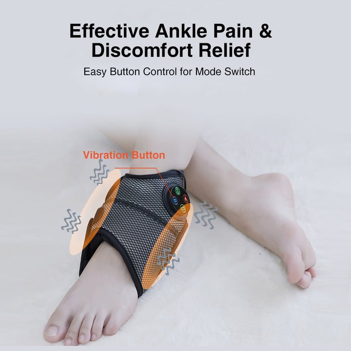 Premium Electric Ankle Massager for Pain Relief - Air Compression Foot Massager with Adjustable Intensity, USB Rechargeable, Lightweight Ankle Brace for Relaxation and Health Care