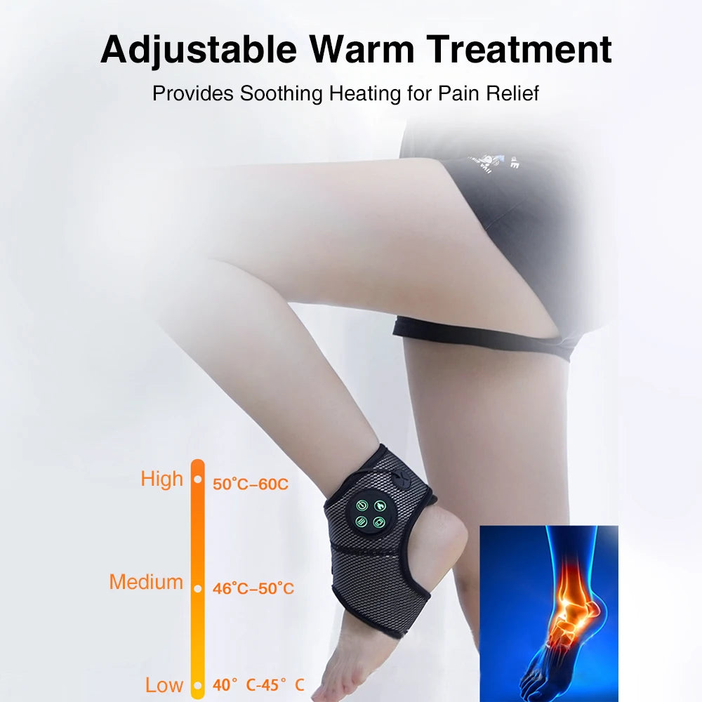 Premium Electric Ankle Massager for Pain Relief - Air Compression Foot Massager with Adjustable Intensity, USB Rechargeable, Lightweight Ankle Brace for Relaxation and Health Care