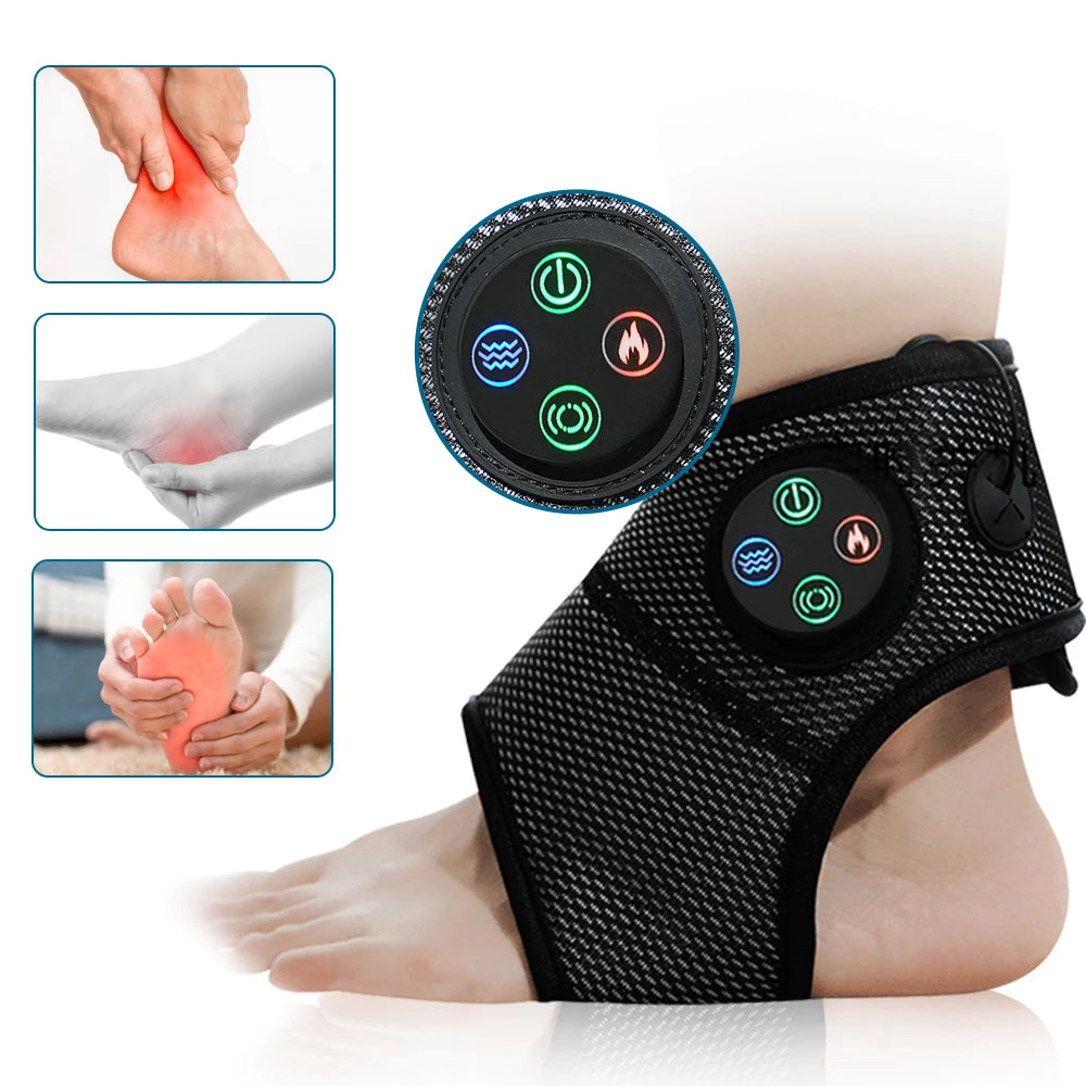 Premium Electric Ankle Massager for Pain Relief - Air Compression Foot Massager with Adjustable Intensity, USB Rechargeable, Lightweight Ankle Brace for Relaxation and Health Care