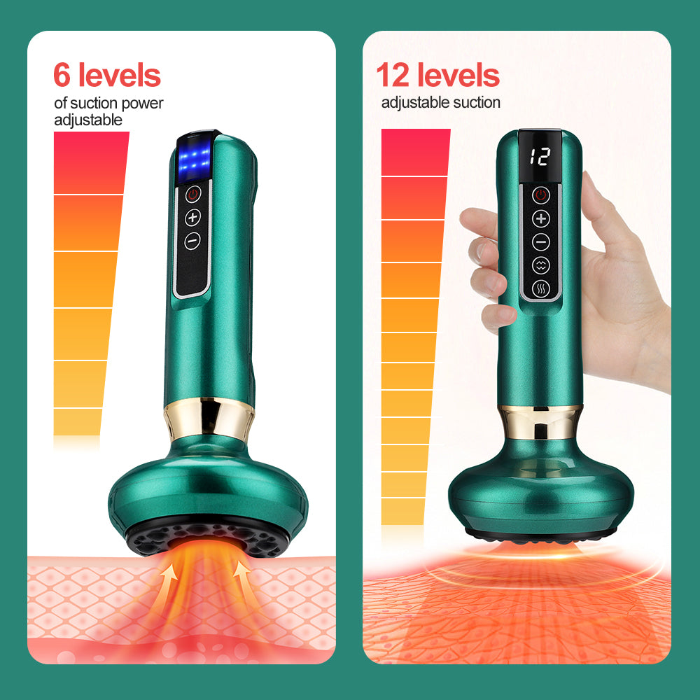 Premium Electric Cupping Massager - 12-Level Vacuum Suction, Infrared Heating, Anti-Cellulite, Body Slimming Therapy, Pain-Free Gua Sha & Scraping