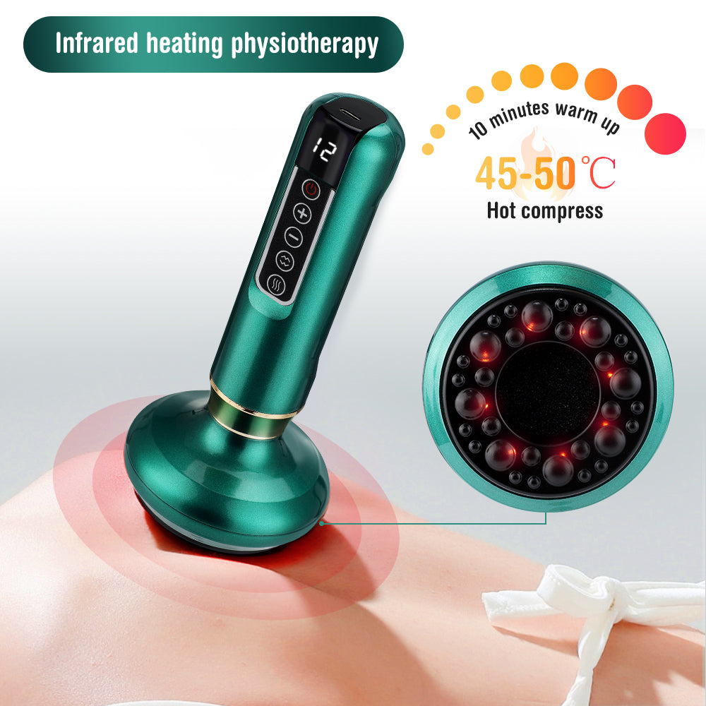 Premium Electric Cupping Massager - 12-Level Vacuum Suction, Infrared Heating, Anti-Cellulite, Body Slimming Therapy, Pain-Free Gua Sha & Scraping