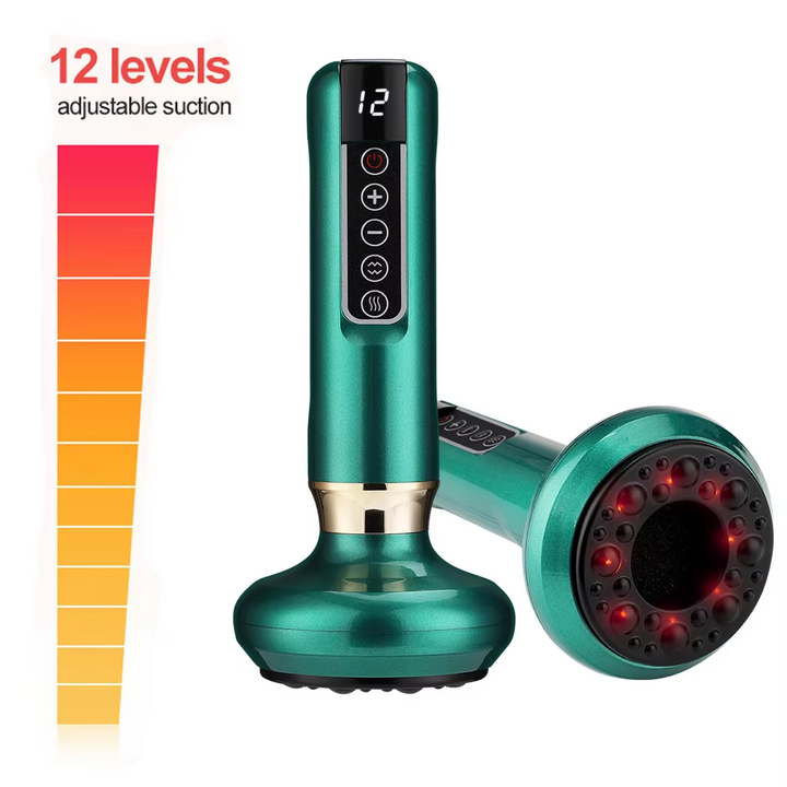 Premium Electric Cupping Massager - 12-Level Vacuum Suction, Infrared Heating, Anti-Cellulite, Body Slimming Therapy, Pain-Free Gua Sha & Scraping