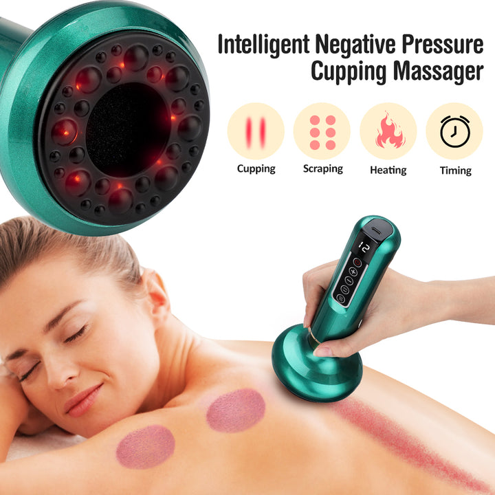 Premium Electric Cupping Massager - 12-Level Vacuum Suction, Infrared Heating, Anti-Cellulite, Body Slimming Therapy, Pain-Free Gua Sha & Scraping
