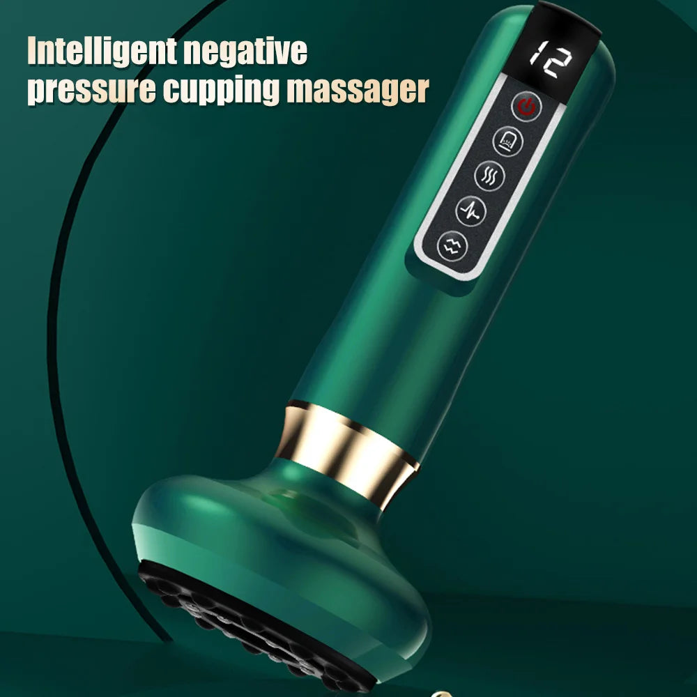 Premium Electric Cupping Massager - 12-Level Vacuum Suction, Infrared Heating, Anti-Cellulite, Body Slimming Therapy, Pain-Free Gua Sha & Scraping