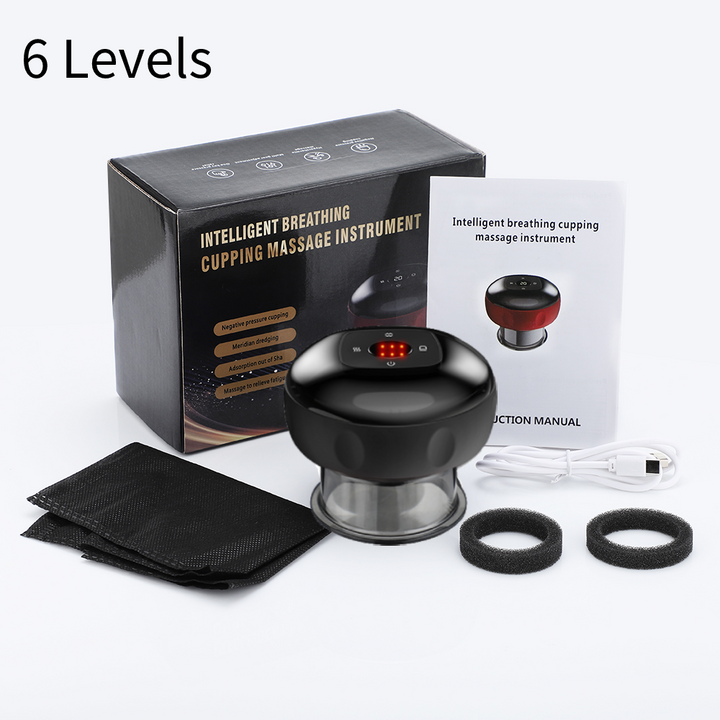Premium Electric Cupping Therapy Set – Rechargeable Gua Sha Massager, 12-Level Vacuum Suction, Fat Burning & Slimming, Red Light Heating
