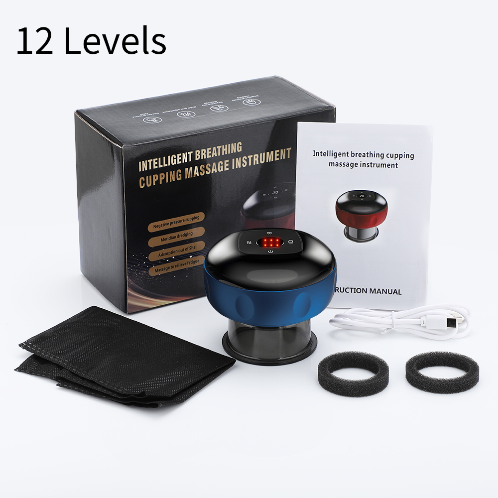 Premium Electric Cupping Therapy Set – Rechargeable Gua Sha Massager, 12-Level Vacuum Suction, Fat Burning & Slimming, Red Light Heating