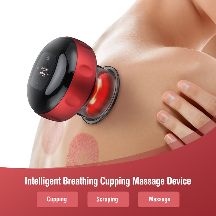 Premium Electric Cupping Therapy Set – Rechargeable Gua Sha Massager, 12-Level Vacuum Suction, Fat Burning & Slimming, Red Light Heating
