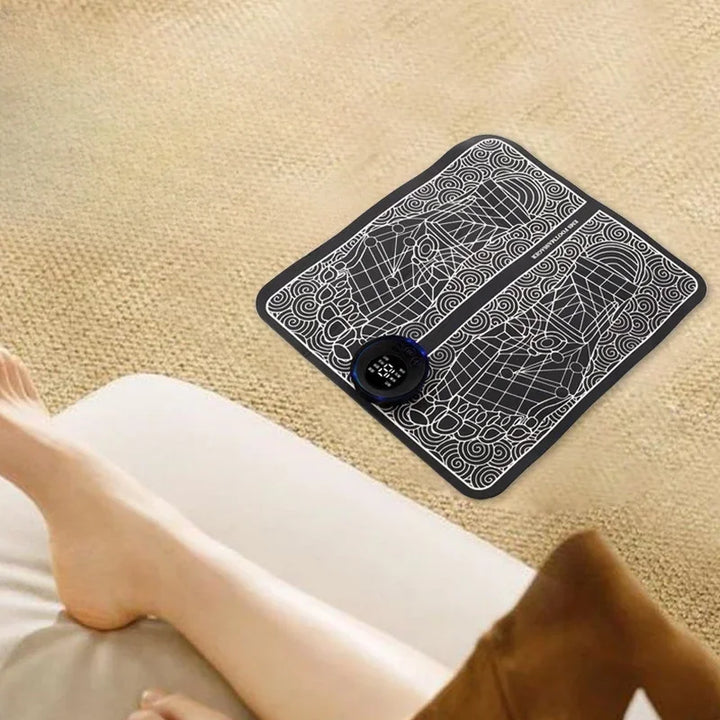 Premium Electric EMS Foot Massager Pad with Remote Control - Acupoint Stimulation, Pain Relief, Muscle Relaxation, 8 Modes, 19 Intensity Levels, Portable Massage Mat for Feet & Legs