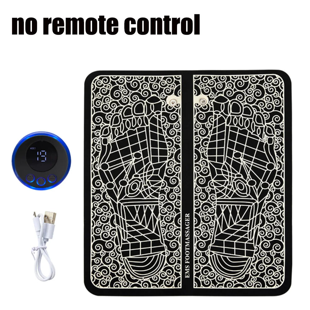 Premium Electric EMS Foot Massager Pad with Remote Control - Acupoint Stimulation, Pain Relief, Muscle Relaxation, 8 Modes, 19 Intensity Levels, Portable Massage Mat for Feet & Legs