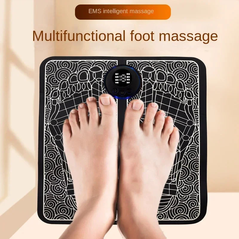 Premium Electric EMS Foot Massager Pad with Remote Control - Acupoint Stimulation, Pain Relief, Muscle Relaxation, 8 Modes, 19 Intensity Levels, Portable Massage Mat for Feet & Legs