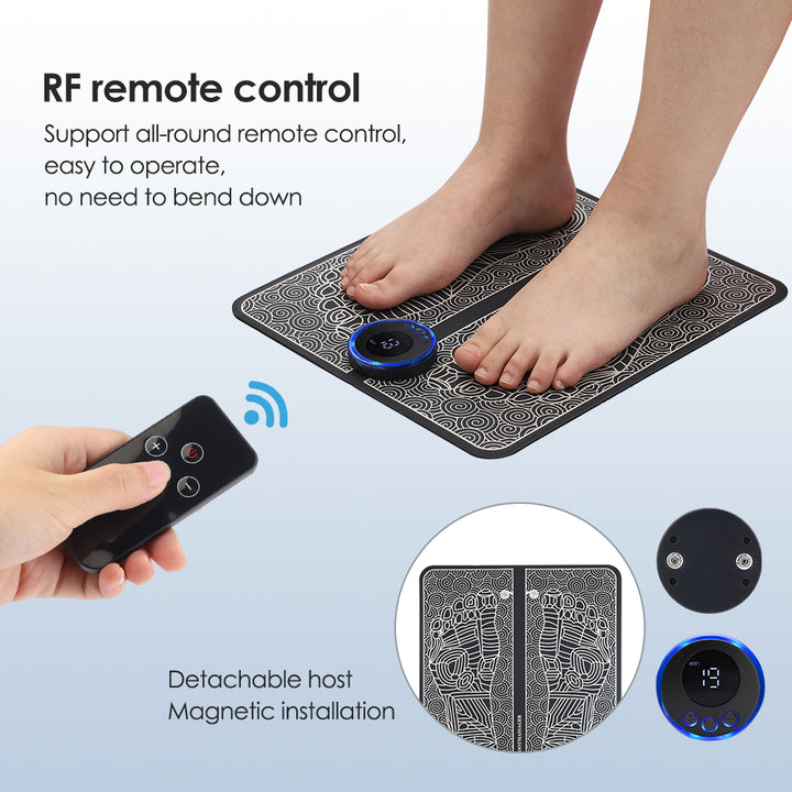 Premium Electric EMS Foot Massager Pad with Remote Control - Acupoint Stimulation, Pain Relief, Muscle Relaxation, 8 Modes, 19 Intensity Levels, Portable Massage Mat for Feet & Legs