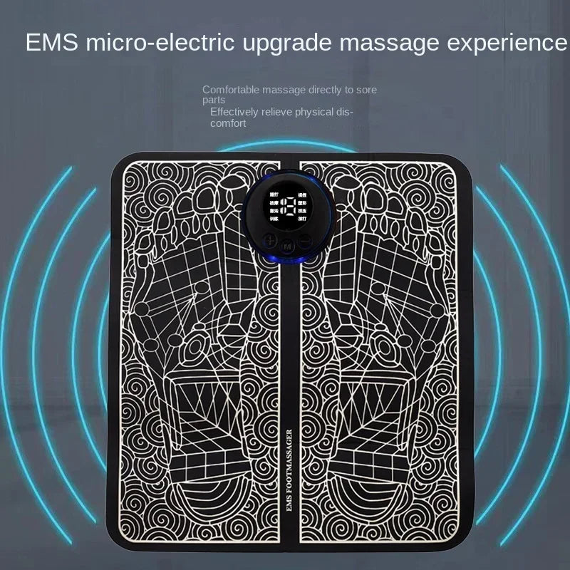 Premium Electric EMS Foot Massager Pad with Remote Control - Acupoint Stimulation, Pain Relief, Muscle Relaxation, 8 Modes, 19 Intensity Levels, Portable Massage Mat for Feet & Legs