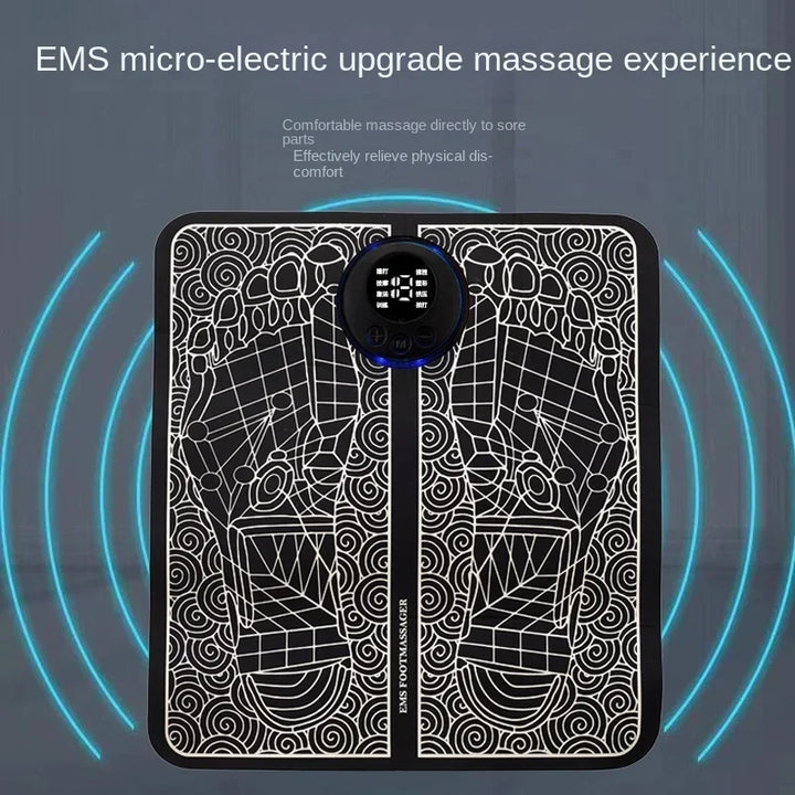 Premium Electric EMS Foot Massager Pad with Remote Control - Acupoint Stimulation, Pain Relief, Muscle Relaxation, 8 Modes, 19 Intensity Levels, Portable Massage Mat for Feet & Legs