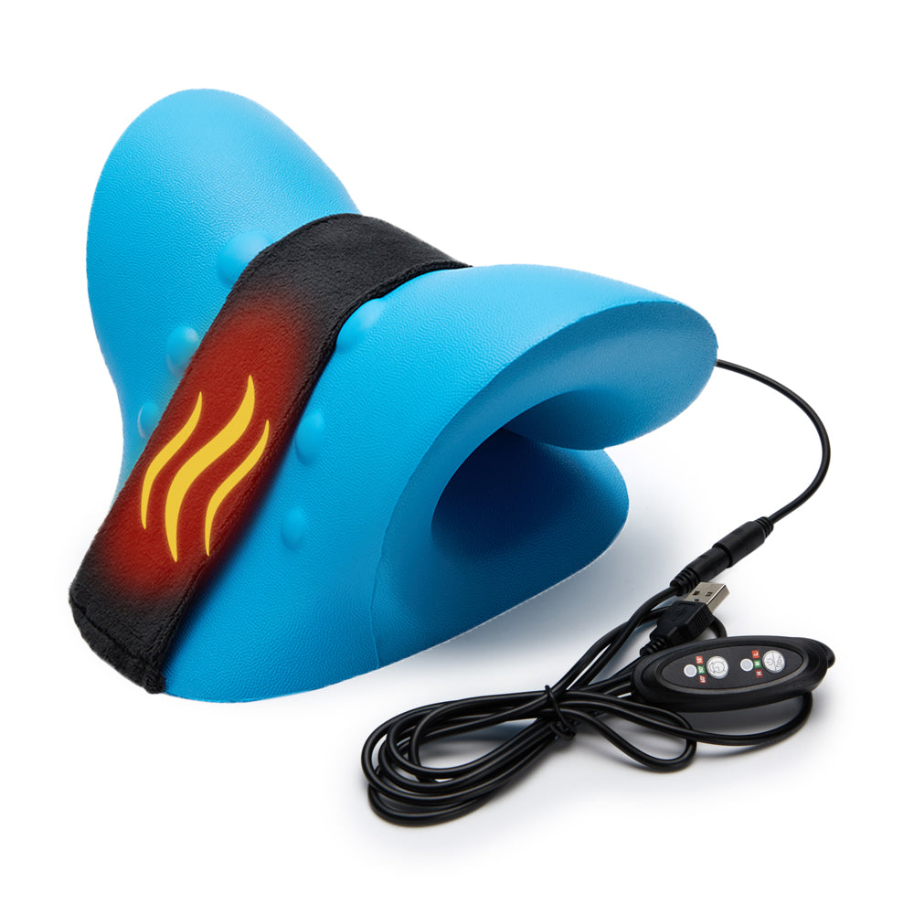 Premium Electric EMS Neck Massager with Heated Neck Stretcher, Vibration and Infrared Airbag Cervical Spine Support for Pain Relief and Cervical Repair Therapy