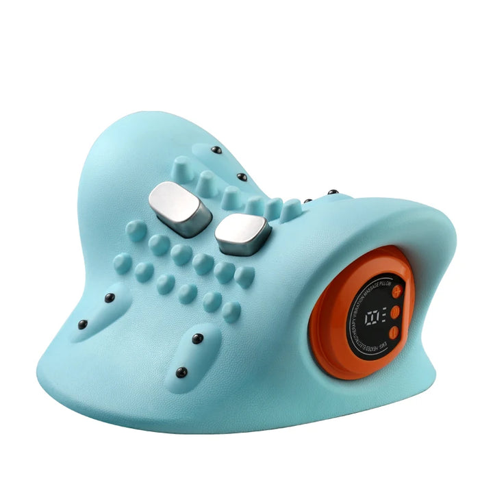 Premium Electric EMS Neck Massager with Heated Neck Stretcher, Vibration and Infrared Airbag Cervical Spine Support for Pain Relief and Cervical Repair Therapy