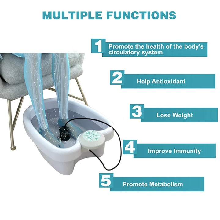 Premium Electric Foot Spa Massager – Mini Ionic Detox Bath with Vibrating Whirlpool & Pressotherapy, Aqua Cleanse for Relaxation and Foot Pain Relief
