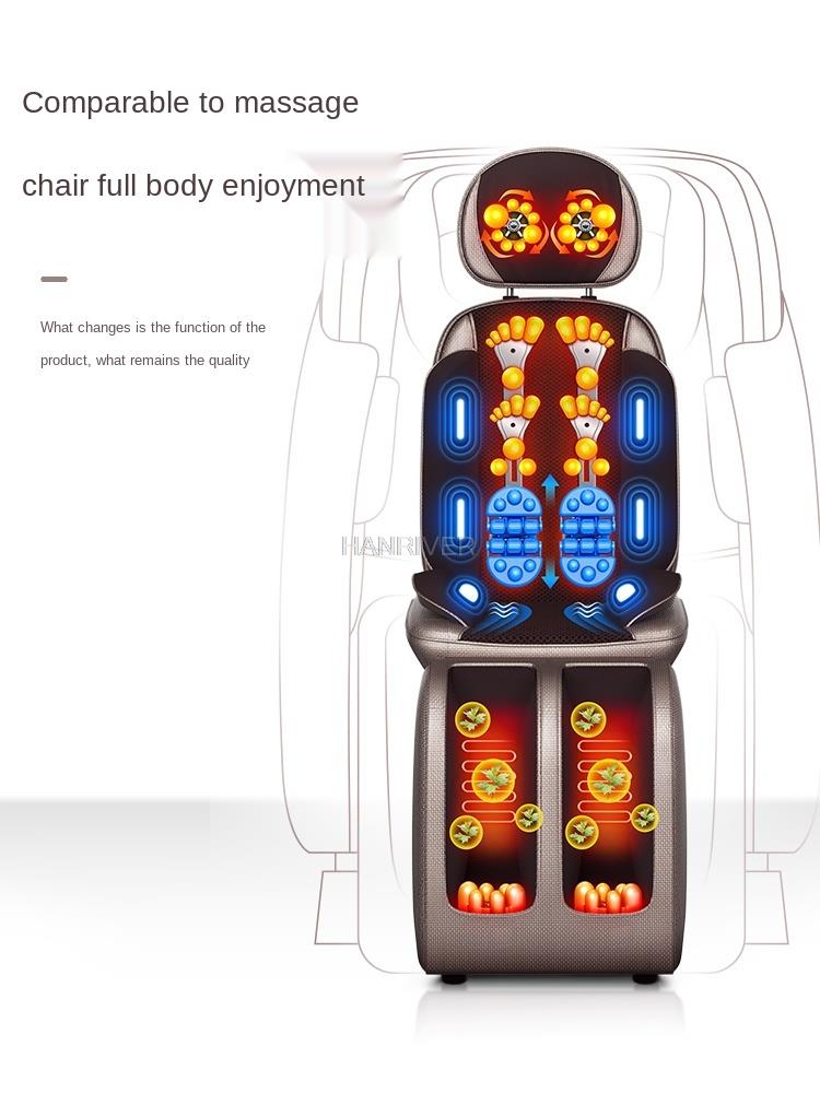 Premium Electric Full Body Massage Chair – Infrared Heating and Deep Kneading for Neck, Back, Waist, and Legs, Shiatsu Vibration Cushion with Adjustable Headrest, Anti-Electric Protection, and Simple Controller