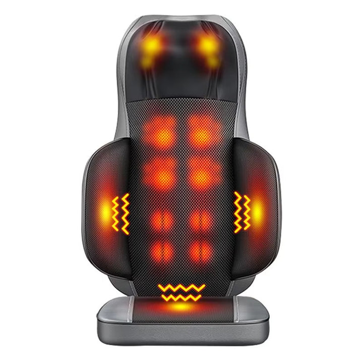 Premium Electric Full Body Massage Chair – Infrared Heating and Deep Kneading for Neck, Back, Waist, and Legs, Shiatsu Vibration Cushion with Adjustable Headrest, Anti-Electric Protection, and Simple Controller