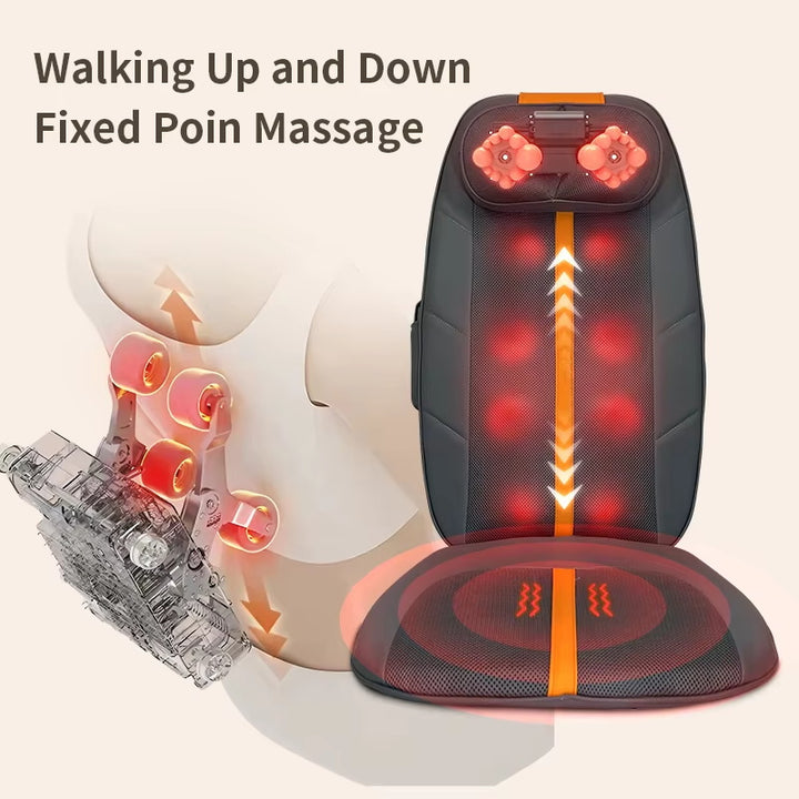 Premium Electric Full Body Massage Chair – Infrared Heating and Deep Kneading for Neck, Back, Waist, and Legs, Shiatsu Vibration Cushion with Adjustable Headrest, Anti-Electric Protection, and Simple Controller