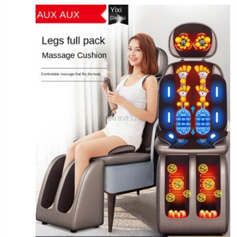 Premium Electric Full Body Massage Chair – Infrared Heating and Deep Kneading for Neck, Back, Waist, and Legs, Shiatsu Vibration Cushion with Adjustable Headrest, Anti-Electric Protection, and Simple Controller