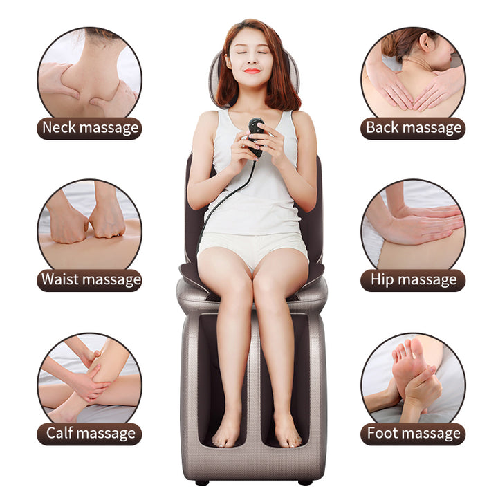 Premium Electric Full Body Massage Chair with Infrared Heating, Deep Kneading, Vibration, and Shiatsu for Neck, Back, Waist, and Legs - Adjustable Height, Easy Control, and Safety Features