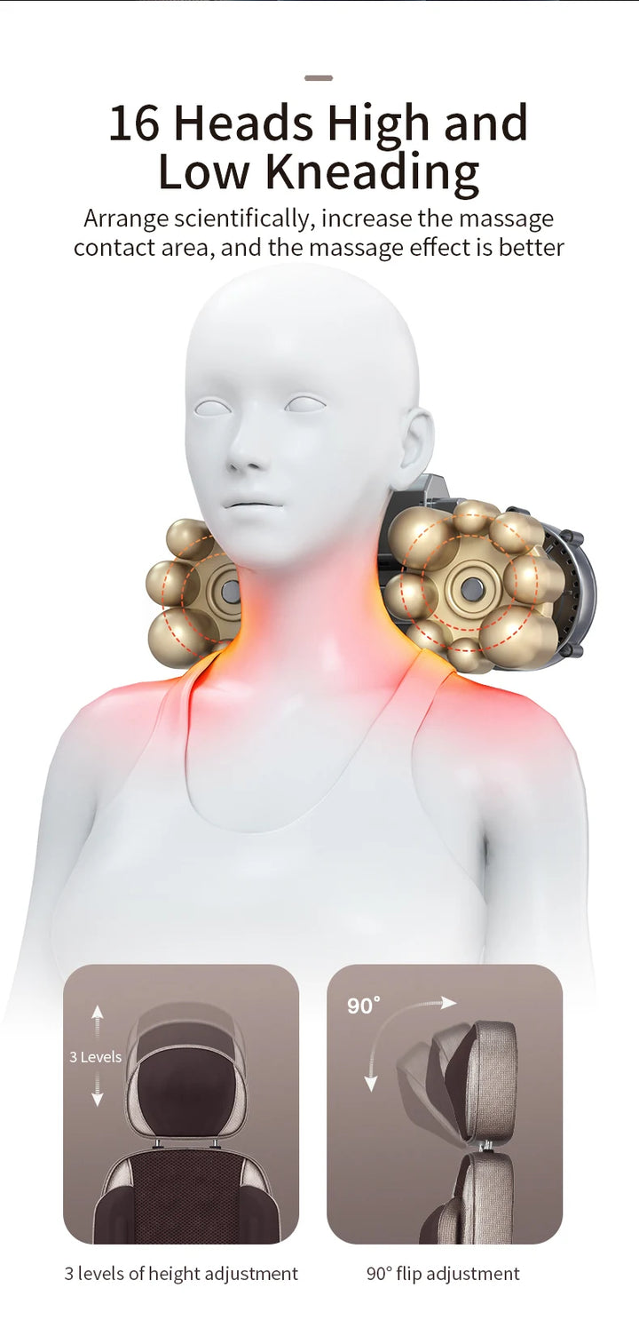 Premium Electric Full Body Massage Cushion – Shiatsu Kneading Neck Back Waist and Leg Massager with Infrared Heating