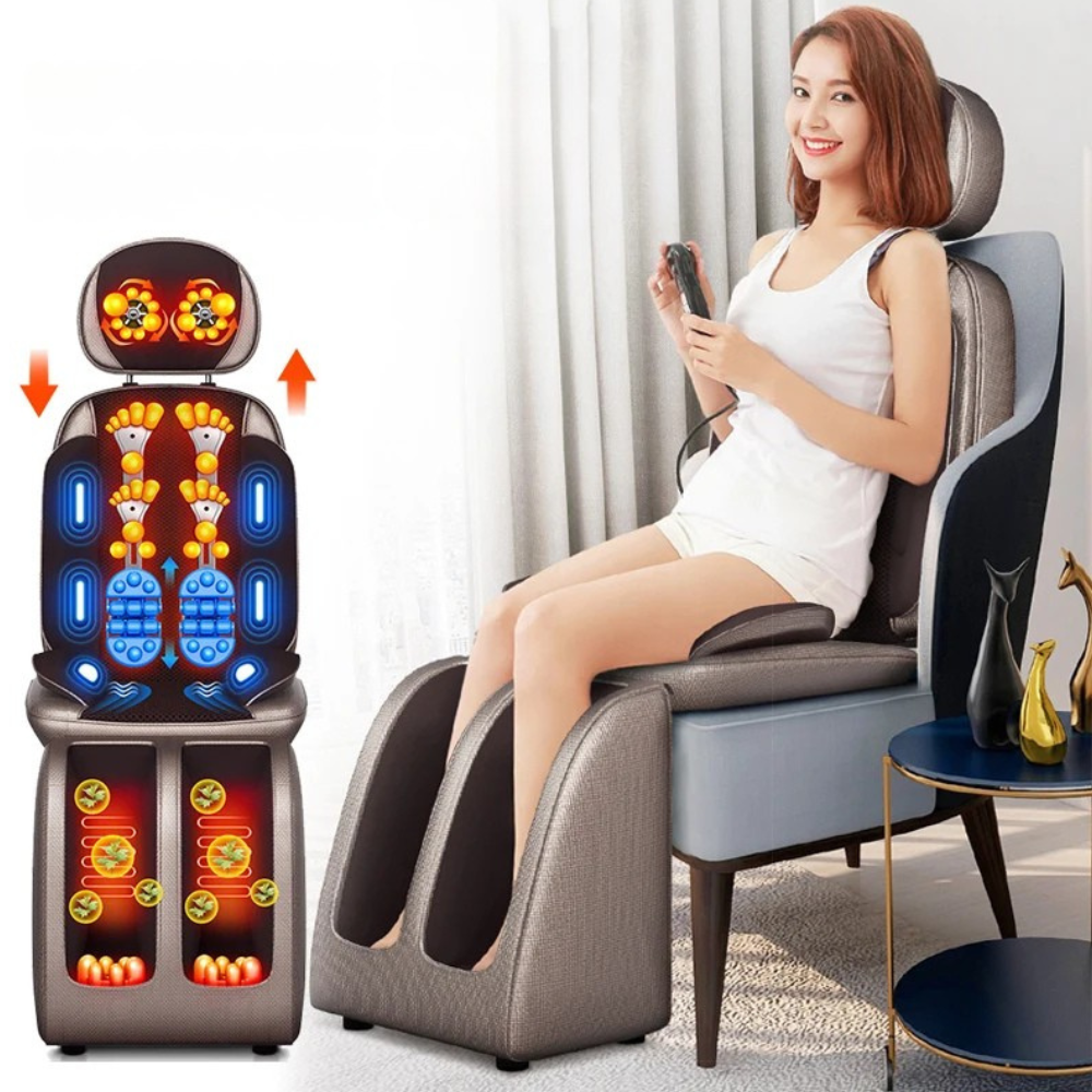 Premium Electric Full Body Massage Cushion – Shiatsu Kneading Neck Back Waist and Leg Massager with Infrared Heating