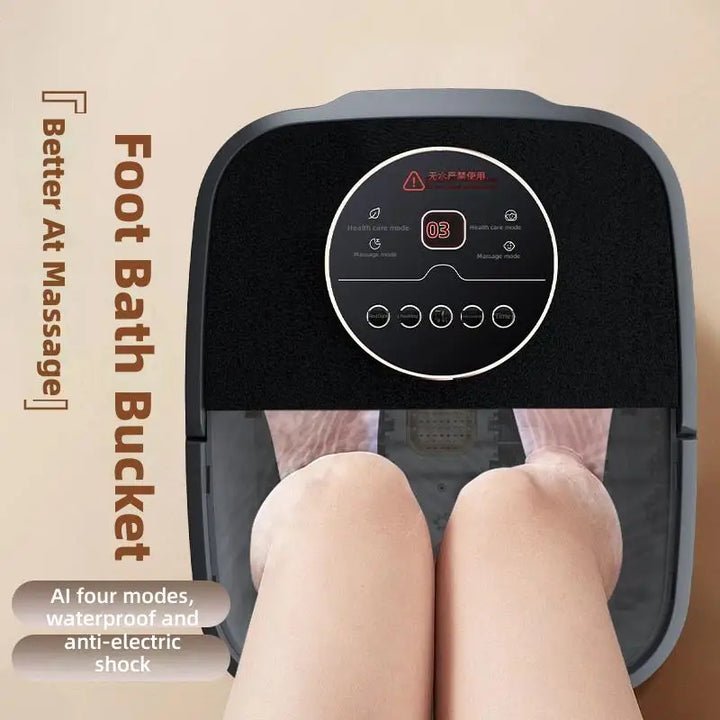 Premium Electric Heated Foot Spa Massager – Portable Foot Bath with Bubble Function, Large Shiatsu Rollers, Temperature Control and LED Display
