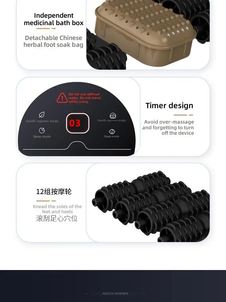 Premium Electric Heated Foot Spa Massager – Portable Foot Bath with Bubble Function, Large Shiatsu Rollers, Temperature Control and LED Display