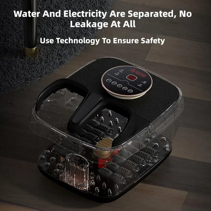 Premium Electric Heated Foot Spa Massager – Portable Foot Bath with Bubble Function, Large Shiatsu Rollers, Temperature Control and LED Display