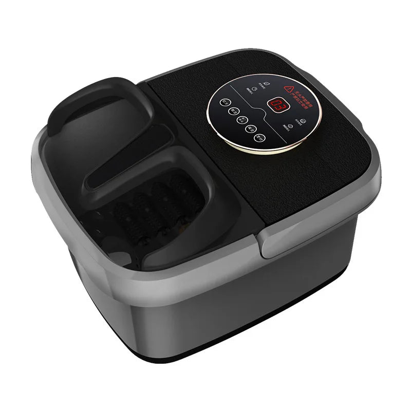 Premium Electric Heated Foot Spa Massager – Portable Foot Bath with Bubble Function, Large Shiatsu Rollers, Temperature Control and LED Display