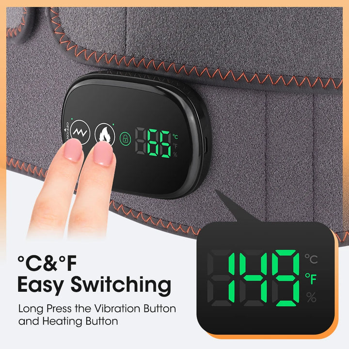 Premium Electric Heating Waist Massager Belt – Rechargeable Vibration Support Belt with Adjustable Heat Levels, Portable Relaxation Wrap