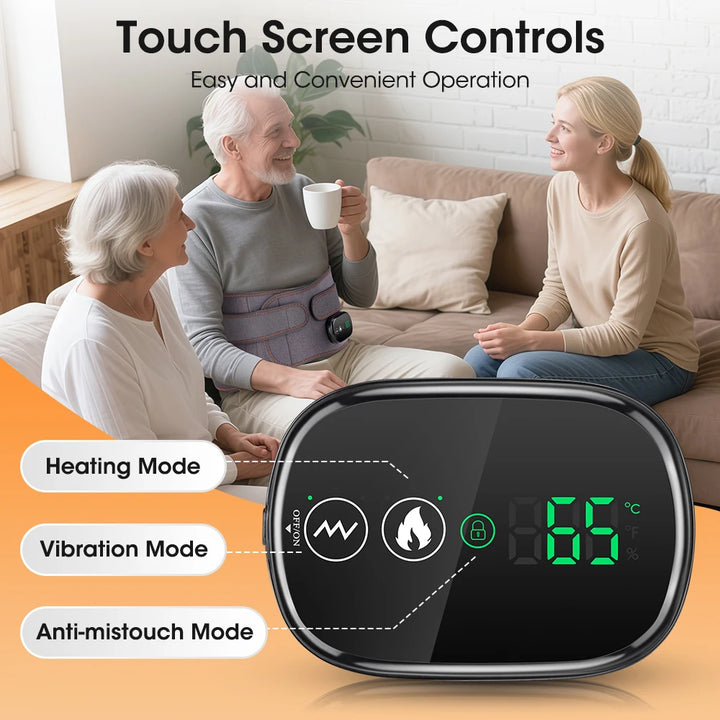 Premium Electric Heating Waist Massager Belt – Rechargeable Vibration Support Belt with Adjustable Heat Levels, Portable Relaxation Wrap