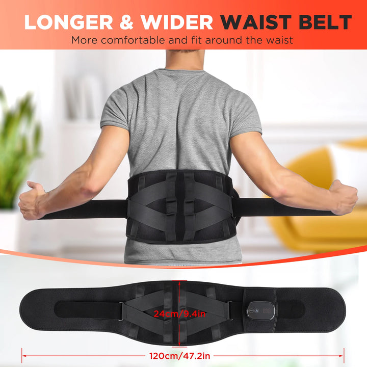 Premium Electric Heating Waist Massager Belt – Rechargeable Vibration Support Belt with Adjustable Heat Levels, Portable Relaxation Wrap