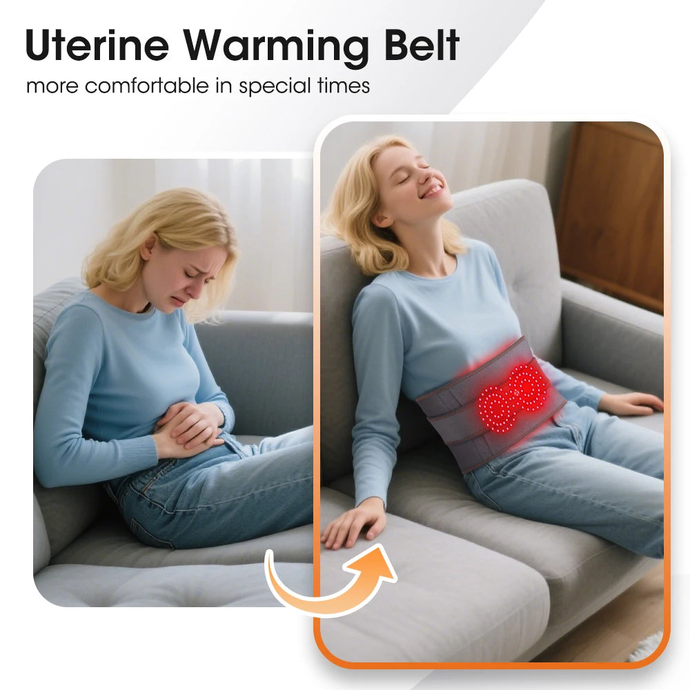 Premium Electric Heating Waist Massager Belt – Rechargeable Vibration Support Belt with Adjustable Heat Levels, Portable Relaxation Wrap
