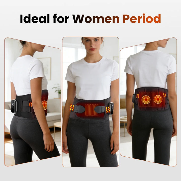 Premium Electric Heating Waist Massager Belt – Rechargeable Vibration Support Belt with Adjustable Heat Levels, Portable Relaxation Wrap