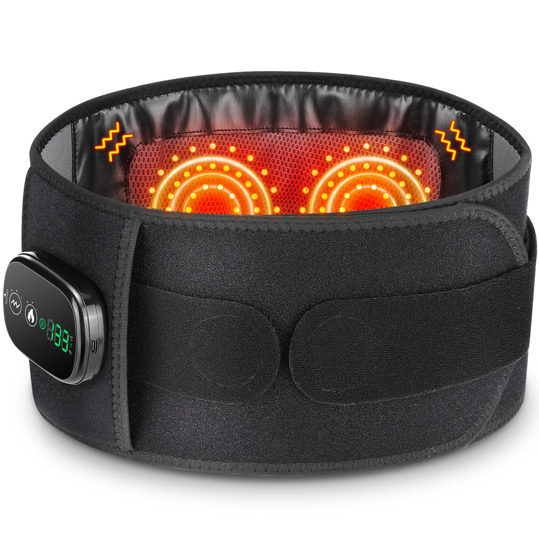 Premium Electric Heating Waist Massager Belt – Rechargeable Vibration Support Belt with Adjustable Heat Levels, Portable Relaxation Wrap