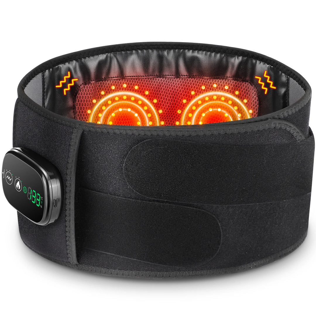Premium Electric Heating Waist Massager Belt – Rechargeable Vibration Support Belt with Adjustable Heat Levels, Portable Relaxation Wrap