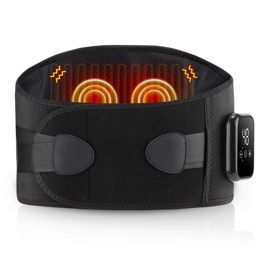 Premium Electric Heating Waist Massager Belt – Rechargeable Vibration Support Belt with Adjustable Heat Levels, Portable Relaxation Wrap