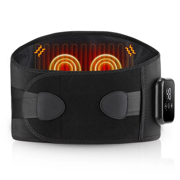 Premium Electric Heating Waist Massager Belt – Rechargeable Vibration Support Belt with Adjustable Heat Levels, Portable Relaxation Wrap