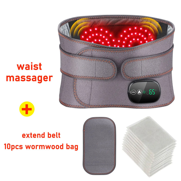 Premium Electric Heating Waist Massager Belt – Rechargeable Vibration Support Belt with Adjustable Heat Levels, Portable Relaxation Wrap