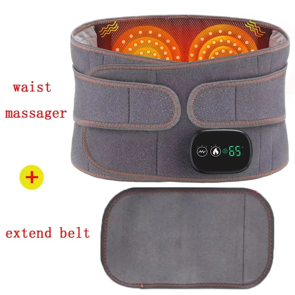 Premium Electric Heating Waist Massager Belt – Rechargeable Vibration Support Belt with Adjustable Heat Levels, Portable Relaxation Wrap